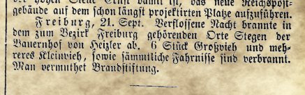 Zeitungsausschnitt von 1876 Zeitungsausschnitt von 1876